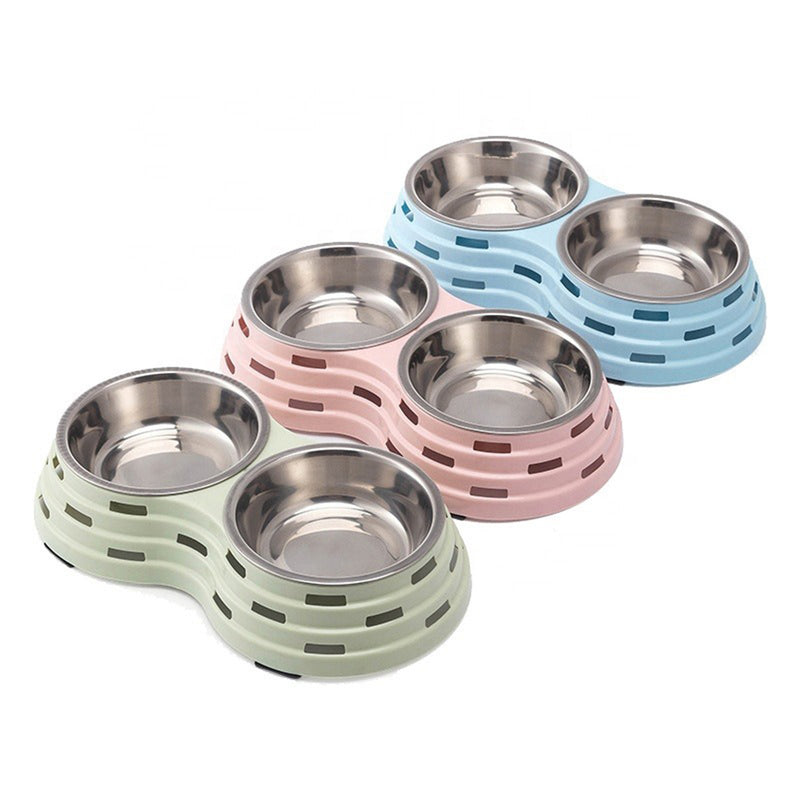 Double Dog Cat Bowls, Premium Stainless Steel Dog Bowls Cat Bowls for Food Pet Dog Bowls for Puppy Small Medium