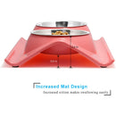 Double Stainless Steel Pet Bowls with No-Spill Resin Base