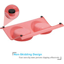 Double Stainless Steel Pet Bowls with No-Spill Resin Base