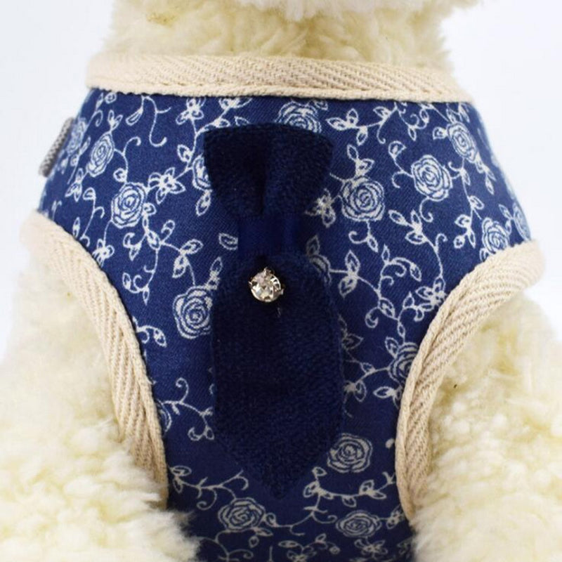 Puppy Floral Tie with Stone Harness