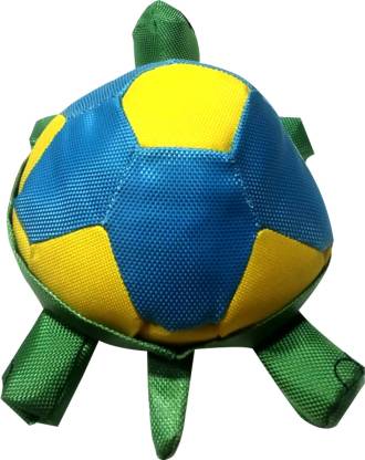 Emily Pets Dog Turtle Shape Squeaky Toys Training and Reduce Boredom Football Print(Green-Yellow) Medium