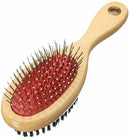 Wooden Handle Pin and Bristle Brush for Dogs and Cats