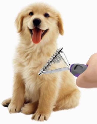 Emily Pets Dog Undercoat Rake Tool, Dog Dematting Tool Safety Handle For Pets(Black)