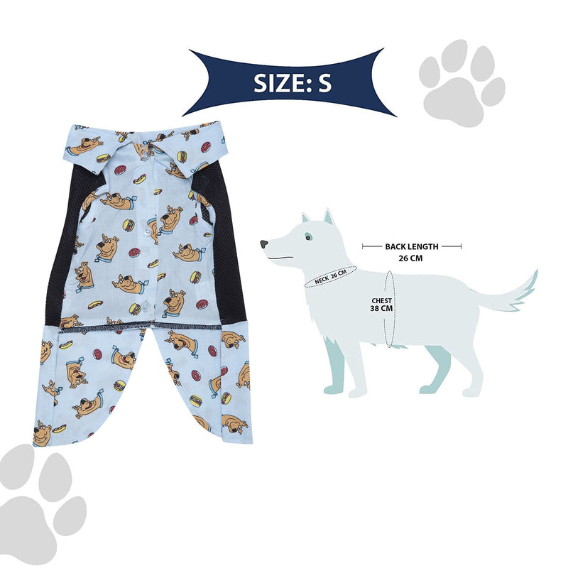 Lulala Lovely Doggie and Burger Print Shirt Jakcet For Pets(Sky Blue,S,M,L,XL,XXL)