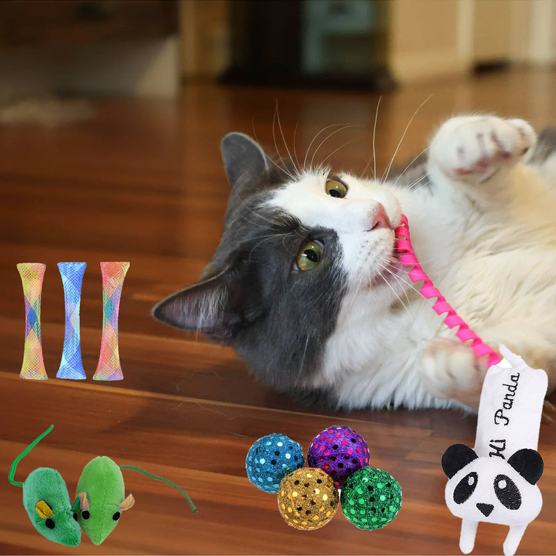 Emily Pets Cat toy Combo of Colorful Balls, Catnip Lollipop, Soft Toys, Catstick For Cats & Kittens (Pack of 6, Color May Vary)