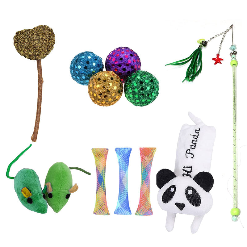 Emily Pets Cat toy Combo of Colorful Balls, Catnip Lollipop, Soft Toys, Catstick For Cats & Kittens (Pack of 6, Color May Vary)