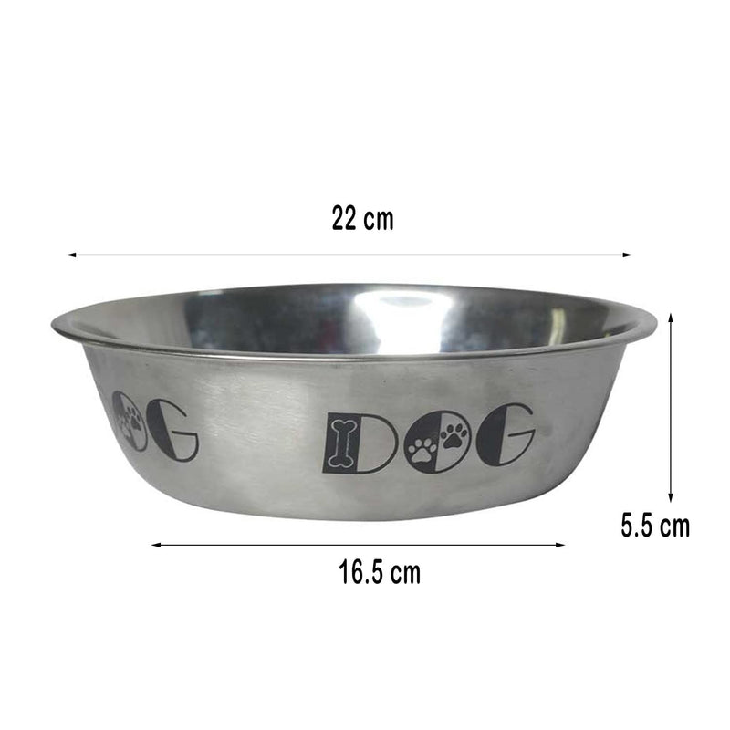 Emily Pets Dog Bowl Stainless Steel Anti Skid Dog Bowl (Large, Pack of 1)