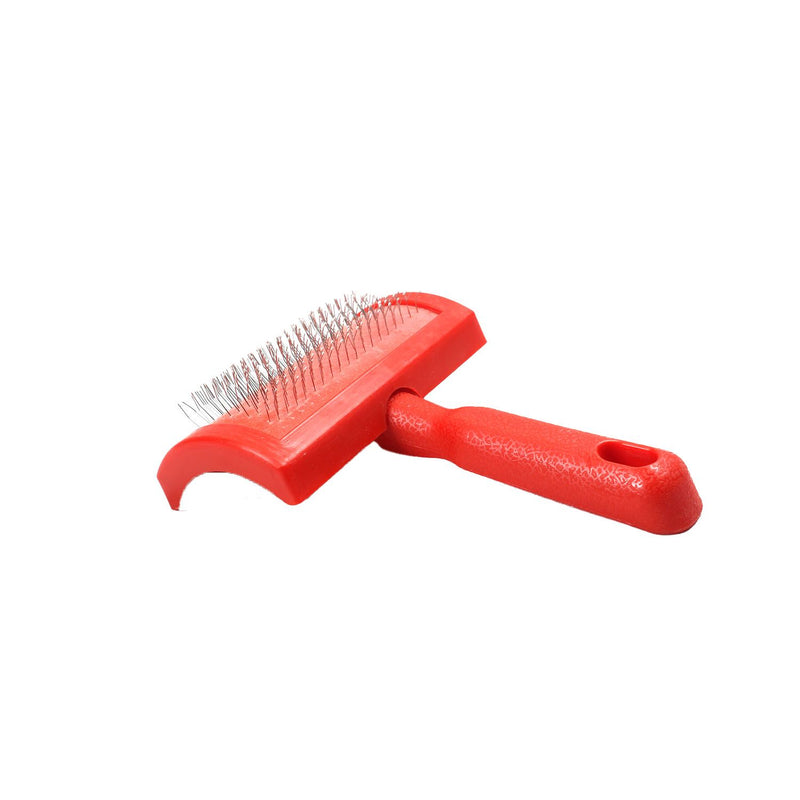 Emily Pets Sheepskin Rug Brush and Cleaner Pet Slicker Brush For Cats & Dogs(Red Small)