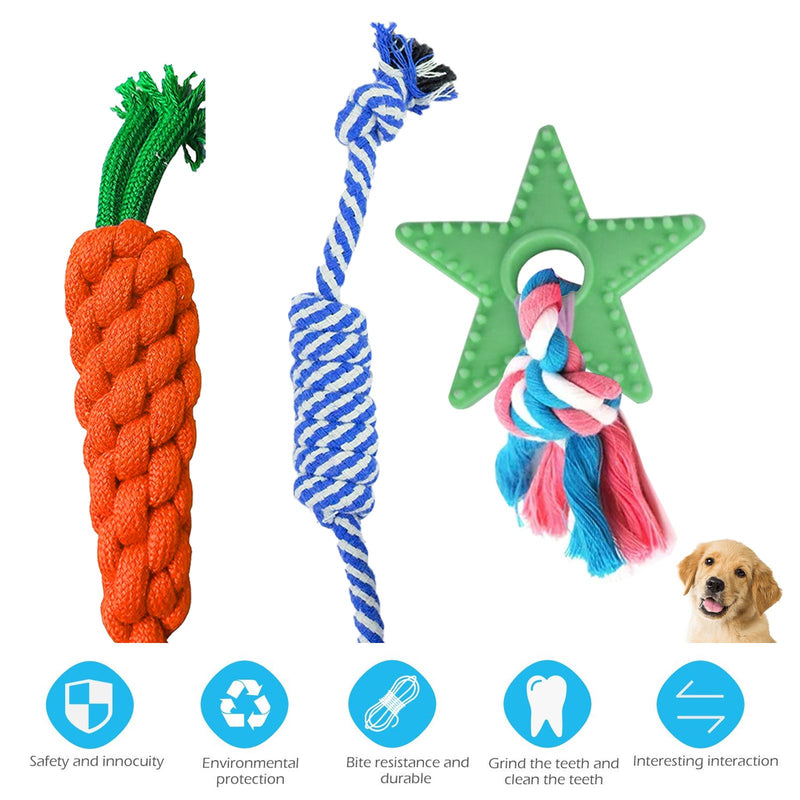 Dog Chew Toys And Rope Toys Combo (Color May Vary, Pack of 3)