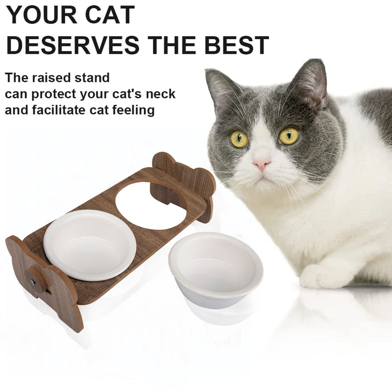 Emily Pets Double Diner Raised Pet Bowl for Cats and Small Dogs(Double Bowl)
