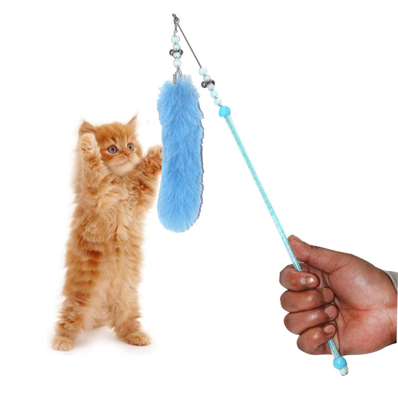 Emily Pets interactive Cat Feather Toys,Retractable Cat Wand Toy(Pink,Hot Pink,Green,Blue)