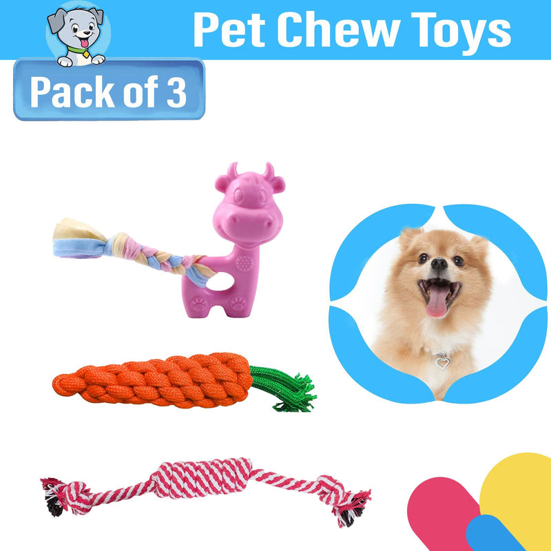 Toys For Dogs(Color May Vary, Pack of 3)