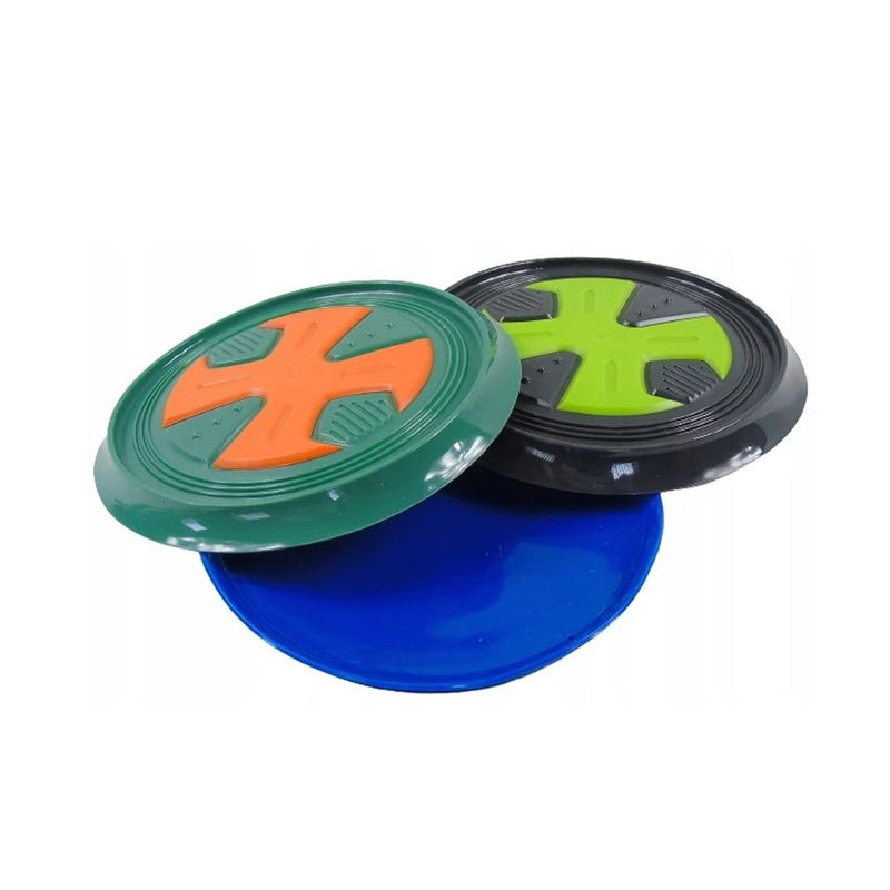 Emily Pets Dog Frisbee Silicone Interactive Dog Toys(Orange-Green,Blue-Red)Medium