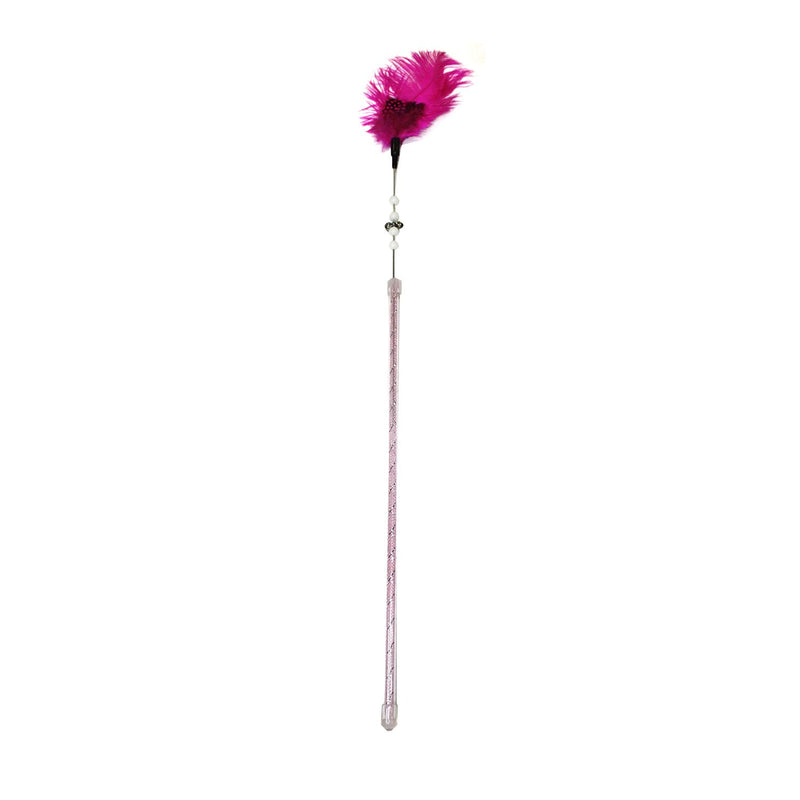 Emily Pets interactive Cat Feather Toys,Retractable Cat Wand Toy(Hot Pink)