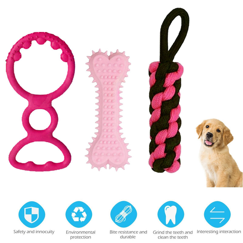 Chew Tug Toys Set For Dogs (Color May Vary, Pack of 3)