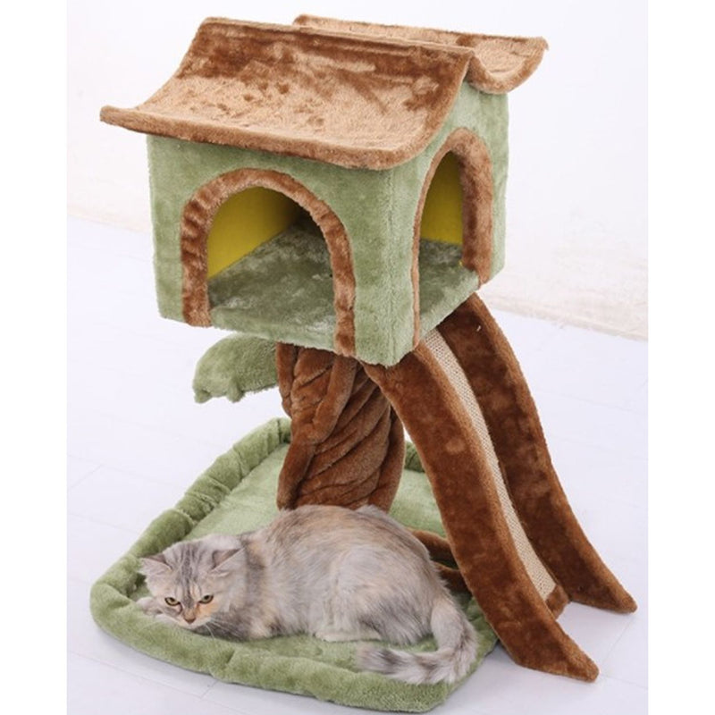 Emily Pets Forest Cat 30" Tree House Furniture Cat Bed Run and Play(S)
