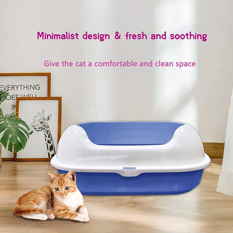 Emily Pets Cat Liiter Box Tray Pan Odor and Rust Free Ease to Clean for Cat Rabbit(Pink,Blue,Green)