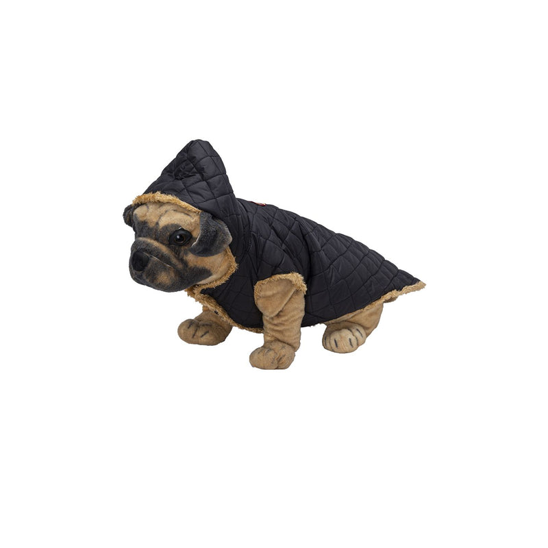 Lulala Fur Jacket with Hood(Black-Cream)