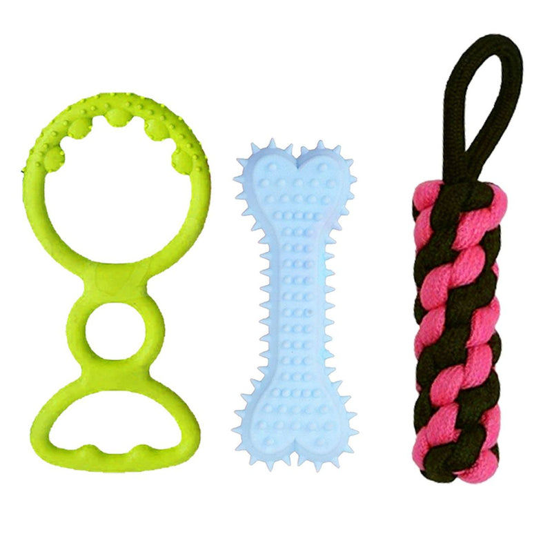 Chew Tug Toys Set For Dogs (Color May Vary, Pack of 3)