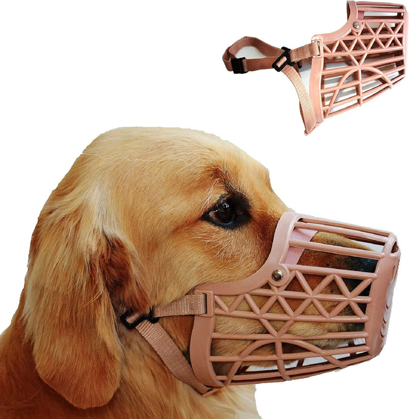 Emily Pets Dog Basket Plaslic Mouth Cover Muzzle(No.1,,No.2,No.3,No.4,No.5,No.6,No.7,Beige)