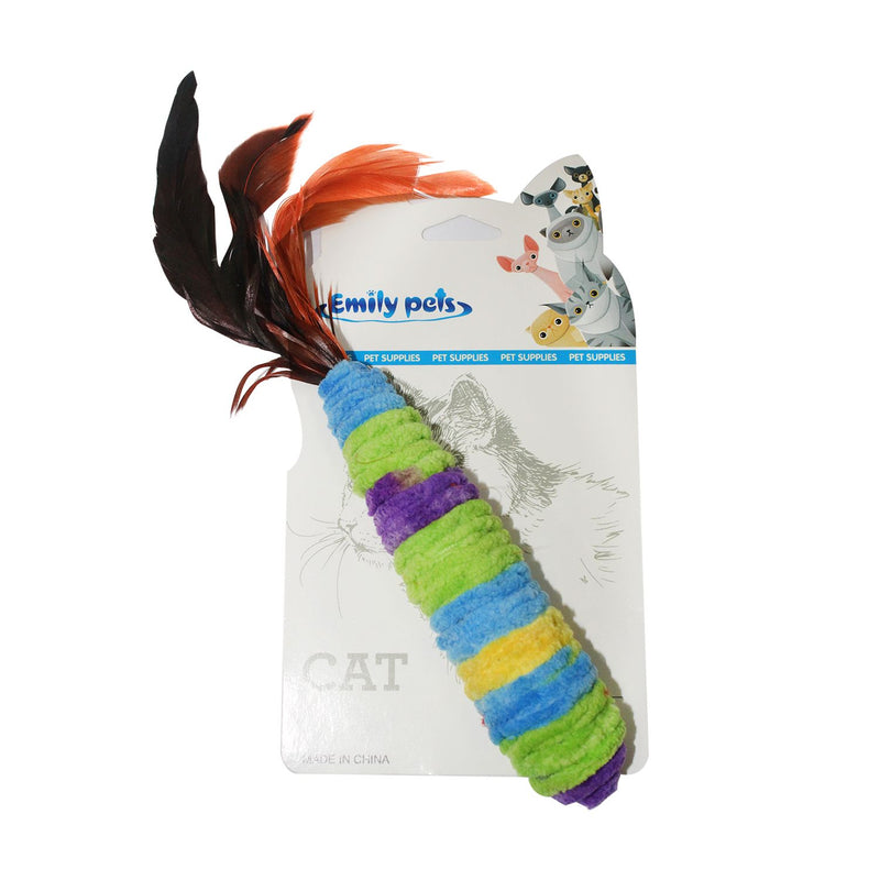 Emily Pets Feather Toy Wine Cork Feather Toy, Cat Throw Toy (Multicolor)