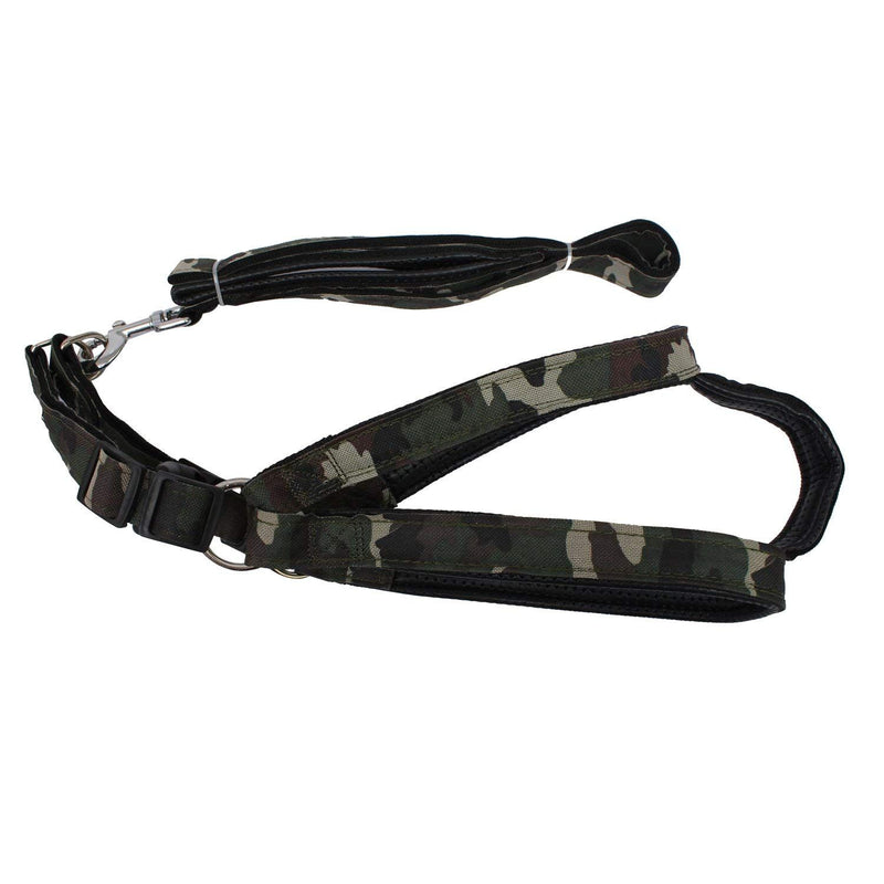 Emily Pets Dog Military Print Padding Harness and Leash Harness Set for Dogs(1.5 Inch)Large