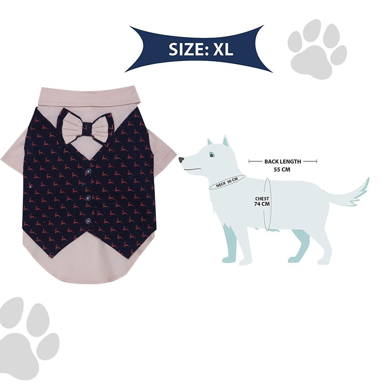Lulala Dog Wedding Suit Dear Print Dog Shirt For Pets(Pink-Blue,Beige-Multy,Red-SkyBlue)(S,M,L,XL,XXL)