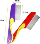 Emily Pets Flea Rubber Handle Single Side Steel Needles Pet Comb For Pets