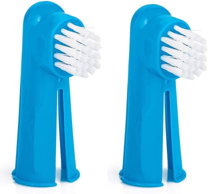 Emily Pets Soft Dog Finger Toothbrush (Pack 2,Color May Vary) Pet Toothbrush (All Ages)