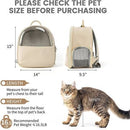 Emily Pets Pet Carrier Backpack -PU Leather Cat Frontpack Carrier Bag(S,Beige)
