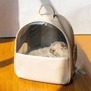 Emily Pets Pet Carrier Backpack -PU Leather Cat Frontpack Carrier Bag(S,Beige)