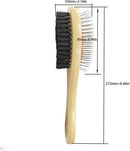 Wooden Handle Pin and Bristle Brush for Dogs and Cats